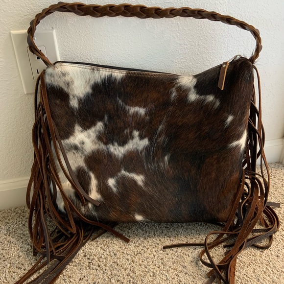 NWOT - Gorgeous new handmade leather and cowhide fringe handbag - Picture 3 of 8